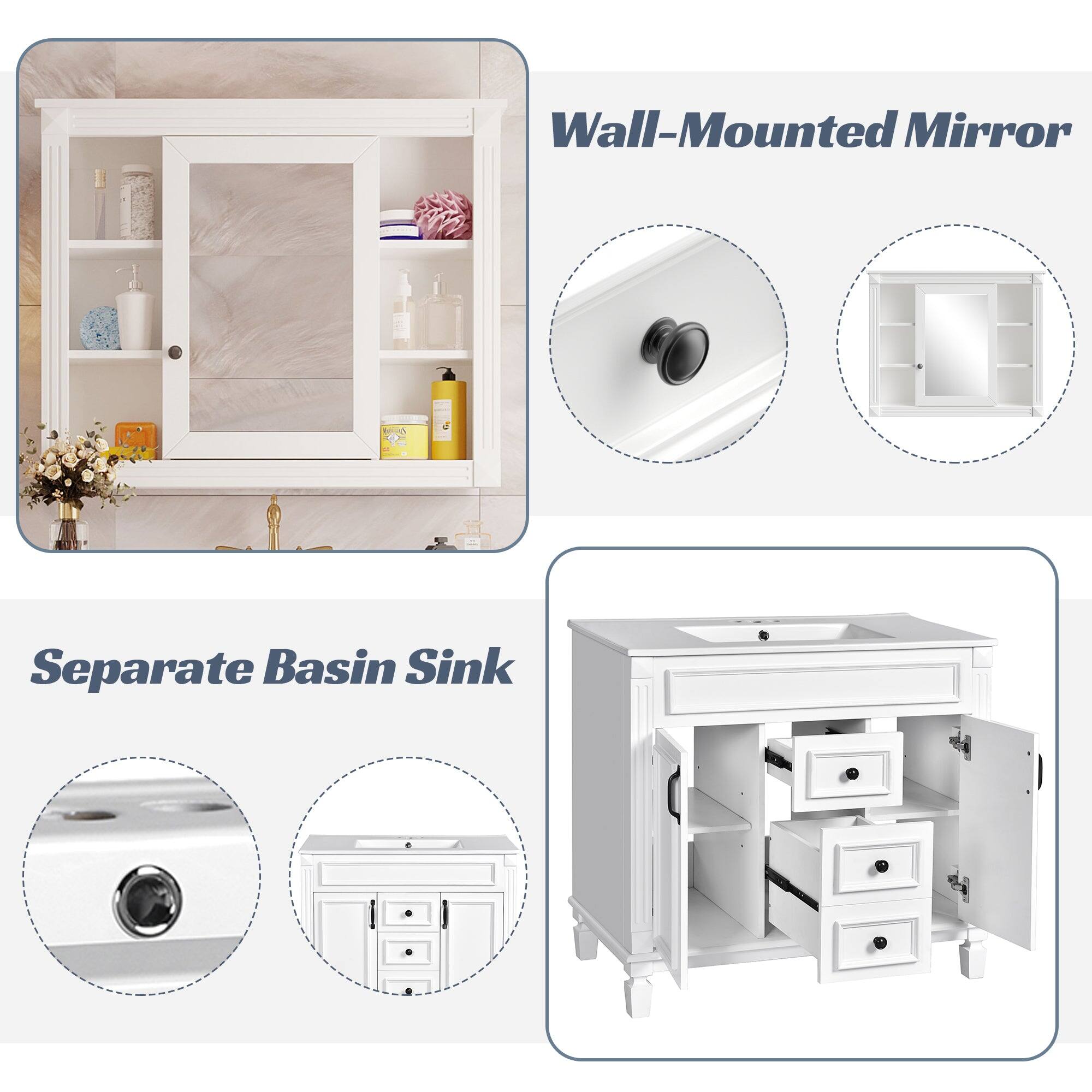 Wall-Mounted Mirror

Separate Basin Sink