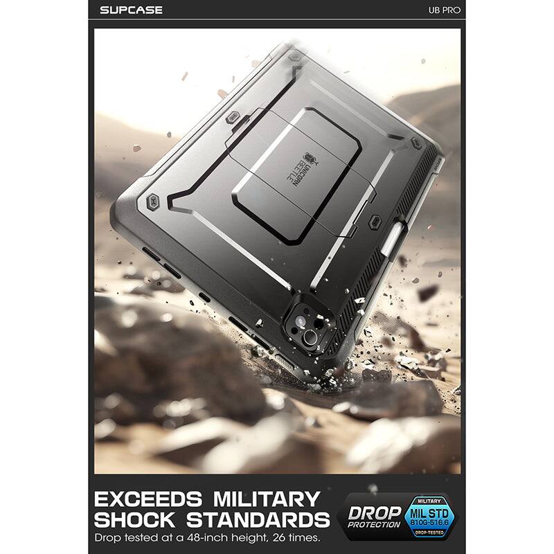 SUPCASE UB PRO

EXCEEDS MILITARY SHOCK STANDARDS

Drop tested at a 48-inch height, 26 times.

DROP PROTECTION

MILITARY MIL STD 810G-516.6 DRO-TESTED