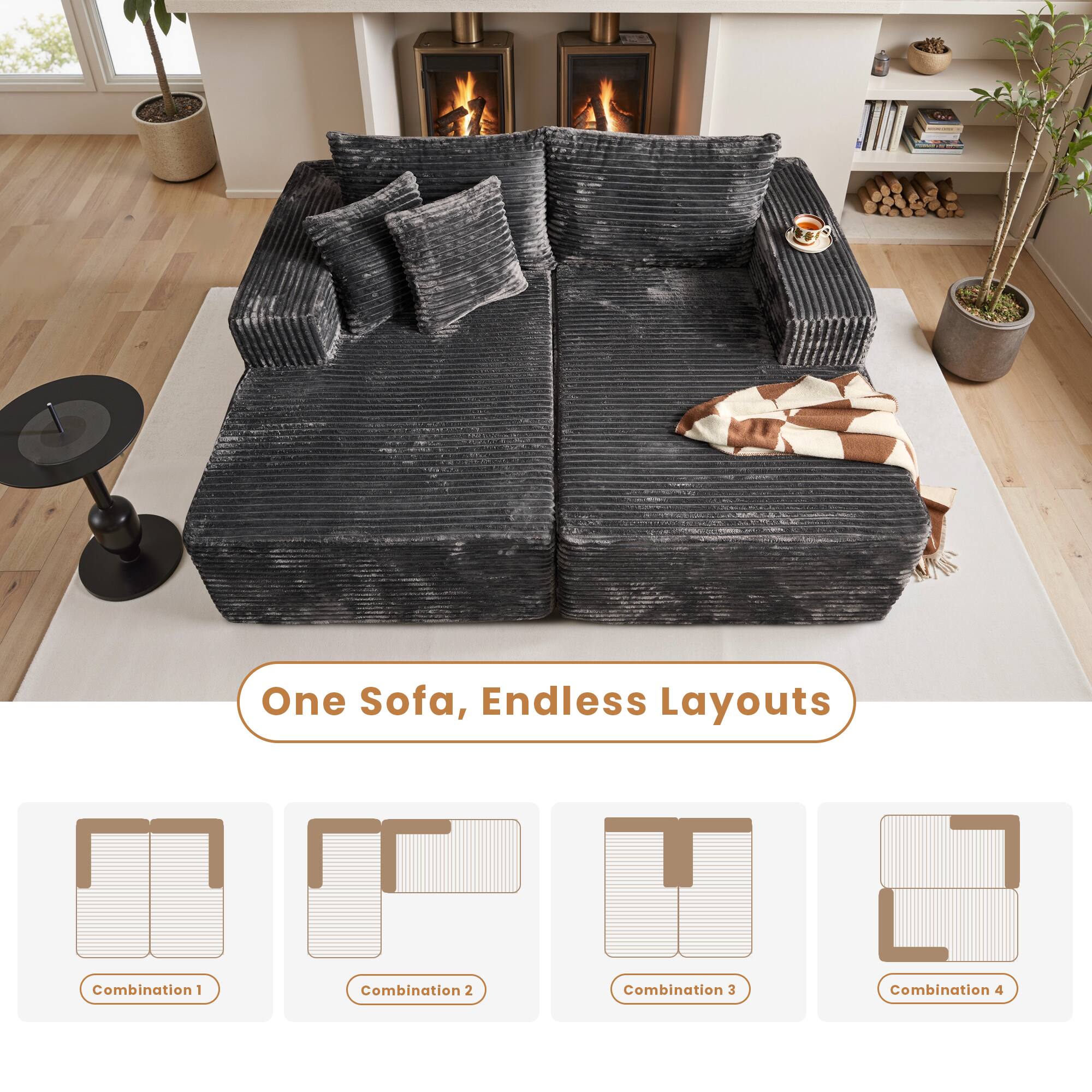 One Sofa, Endless Layouts

Combination 1  
Combination 2  
Combination 3  
Combination 4