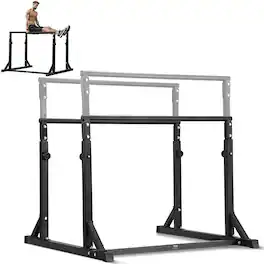 VEVOR - Dip Bar,800lbs Capacity,Heave Duty Dip Stand Station,Fitness Workout Dip Bar Station Stabilizer Parallette Push Up Stand - Black