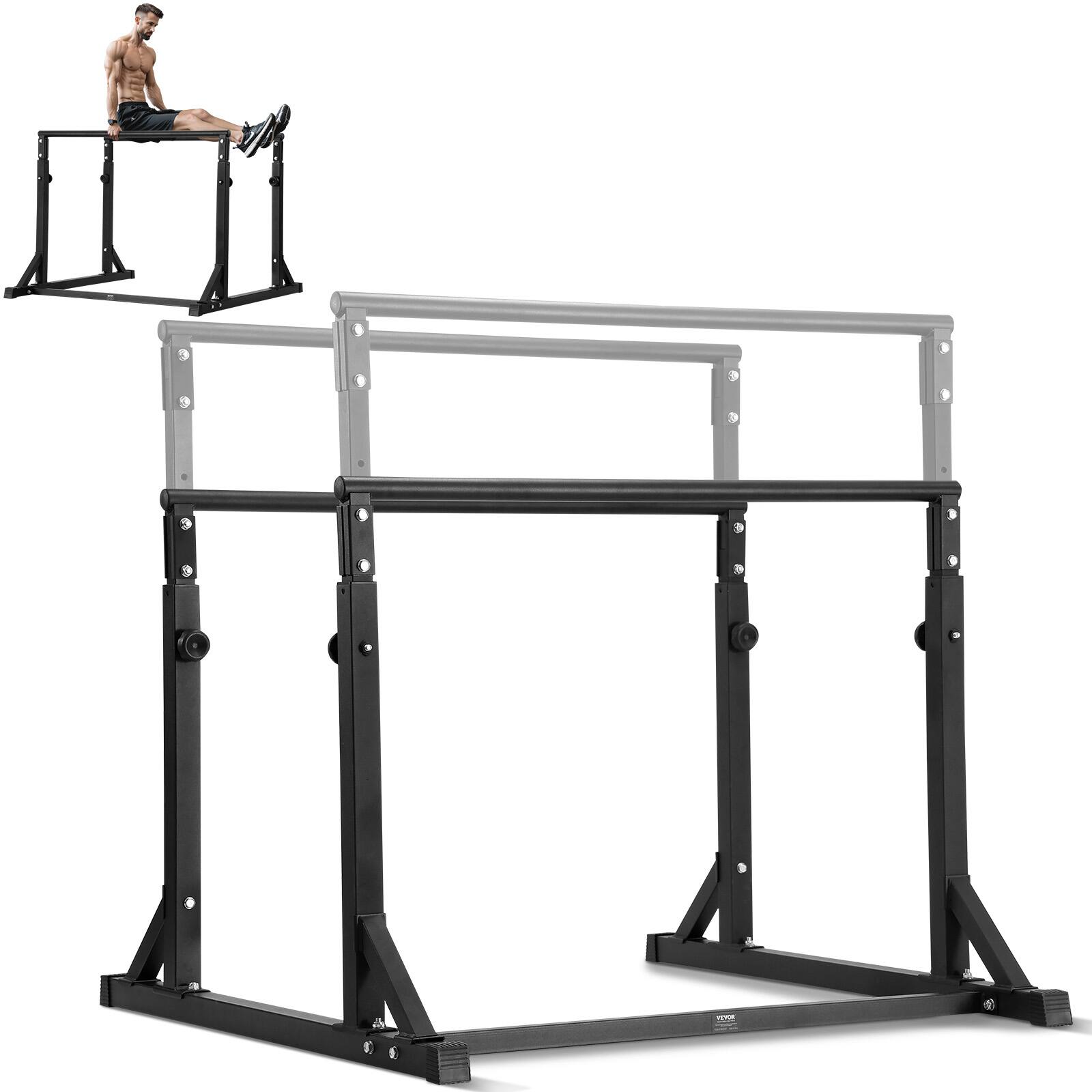 Front. VEVOR - Dip Bar,800lbs Capacity,Heave Duty Dip Stand Station,Fitness Workout Dip Bar Station Stabilizer Parallette Push Up Stand - Black.