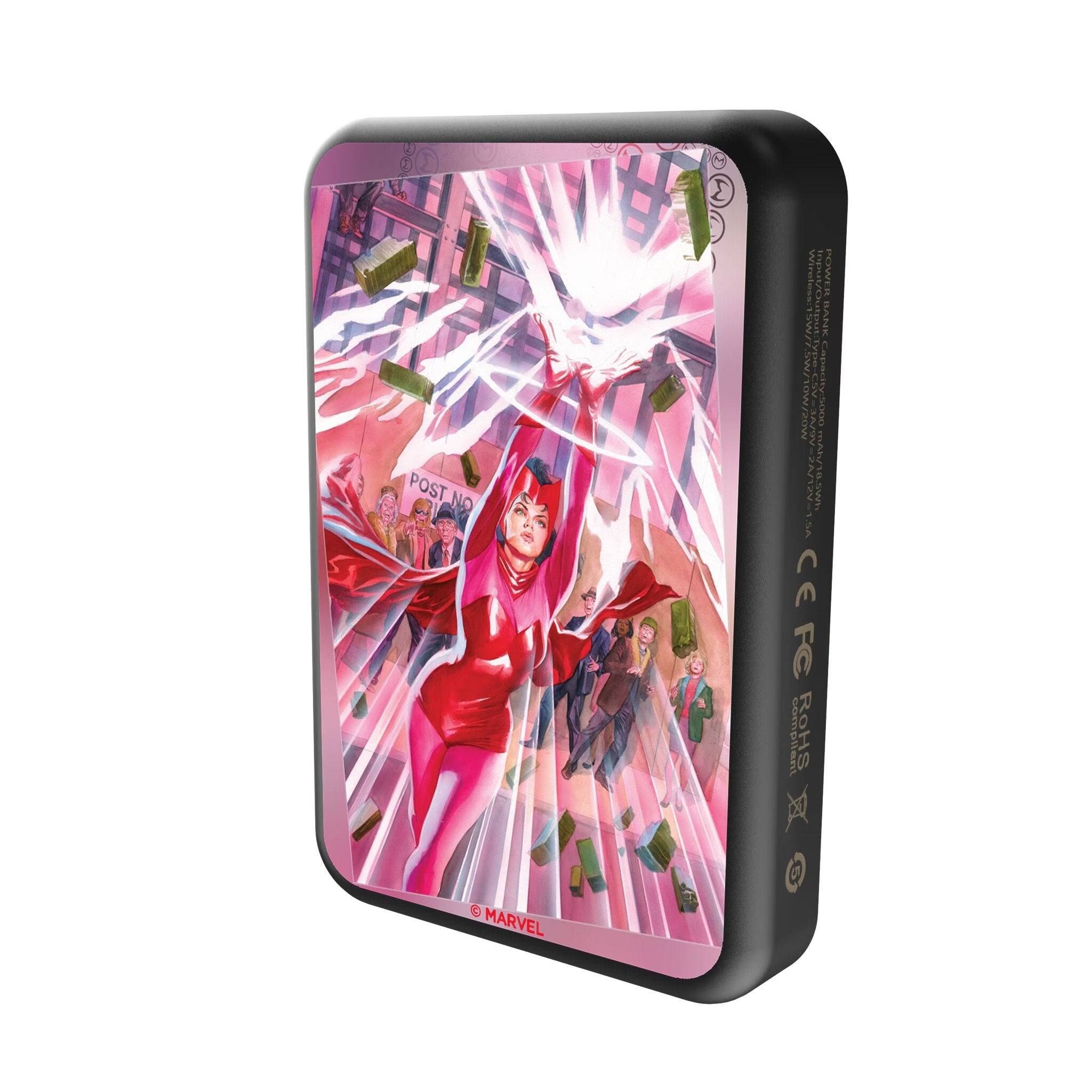 Sure, here is the corrected and grouped text from the image:

---

**Front:**
- POST NO
- MARVEL

**Side:**
- 3 POST NO MARVEL
- MC Wirdtoss1w/7 pla BANK NN2
- .E ww/ow/20w
- Cn Capacity: 500000 MA
- Mden NC ma/18.cwm
- Si - SA CE FC compliant
- RoHS

**Bottom:**
- © MARVEL

**Other:**
- CE FC
- RoHS
- COMPLIANT
- BATTERY
- MADE IN CHINA

---