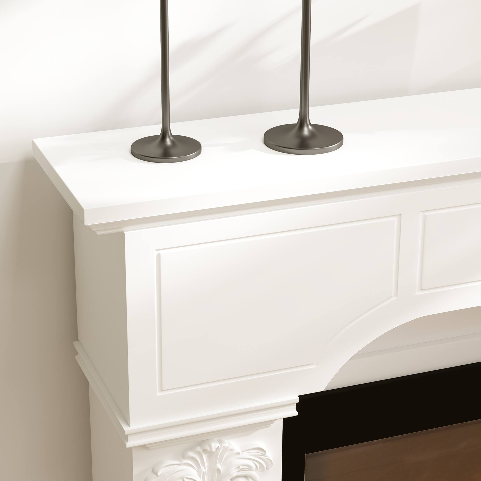 Alt View 7. Homcom - Fireplace Mantle, Freestanding Fireplace Surround for Electric Fireplaces - White.