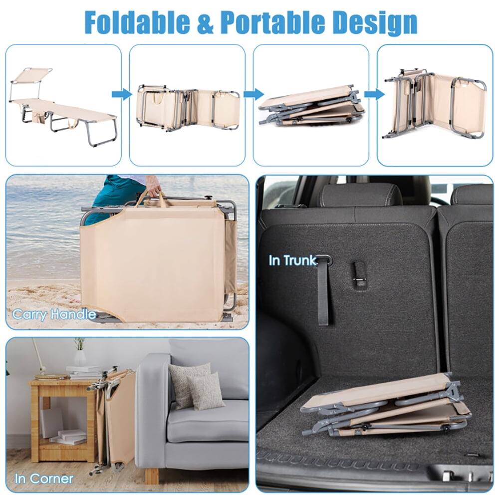 Foldable & Portable Design

- Carry Handle
- In Trunk
- In Corner