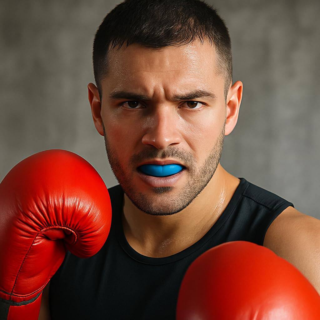 Alt View 5. Amber Sporting Goods - Amber Fight Gear Power Mouthpiece with Case, Adult, Blue – Pack of 100 - Blue.