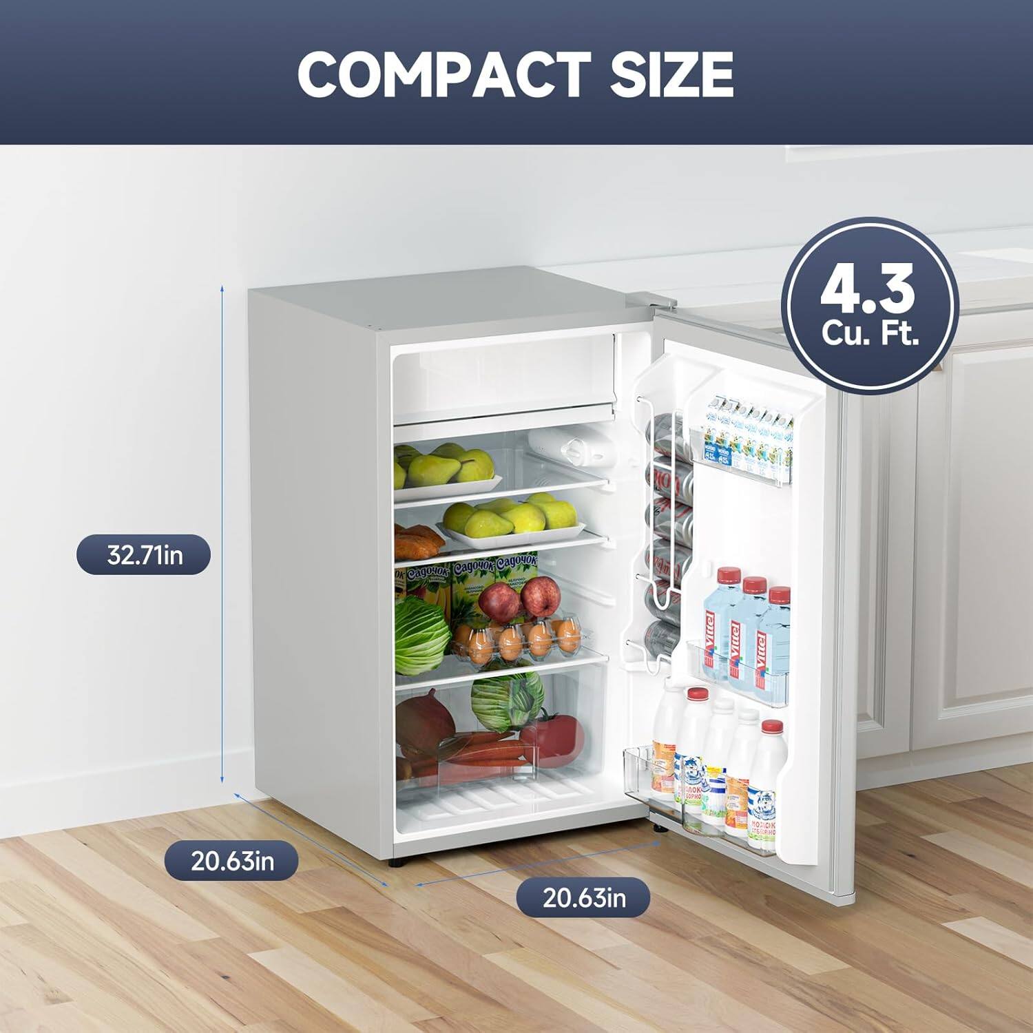 COMPACT SIZE  
4.3 Cu. Ft.  
32.71in  
20.63in  
20.63in