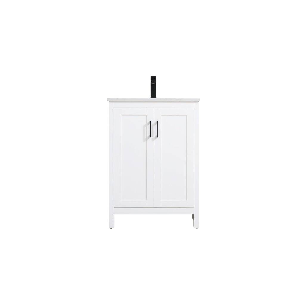 Alt View 4. Elegant Kitchen and Bath - Finnley 24 Inch Single Bathroom Vanity In White - White.