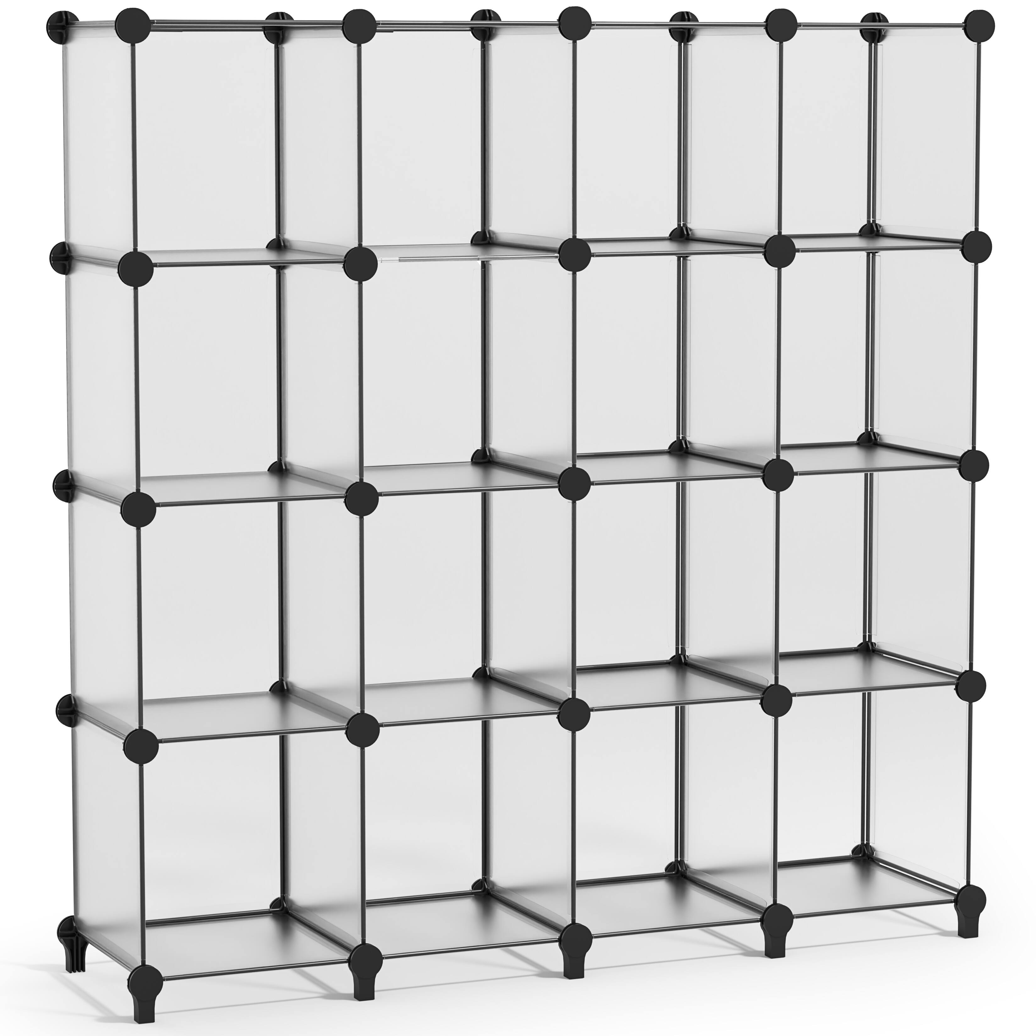 Angle. Sorbus - Sorbus 14 Cube Storage Organizer –Waterproof Cubby Shelf - Closet, Toys, Books, Shoes, Décor –Bedroom, Living Room, Kids - Clear.
