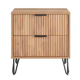 Manhattan Comfort - Dumbo Modern 20" Fluted Nightstand - Golden Brown