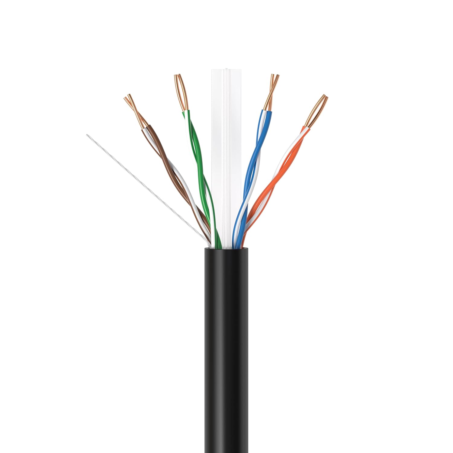 Angle. Cables Direct Online - CAT6 1000FT Plenum CMP Ethernet Cable 550MHz 23AWG UTP RJ45 LAN Bulk Network Wire CCA Copper Clad Aluminum, Black.