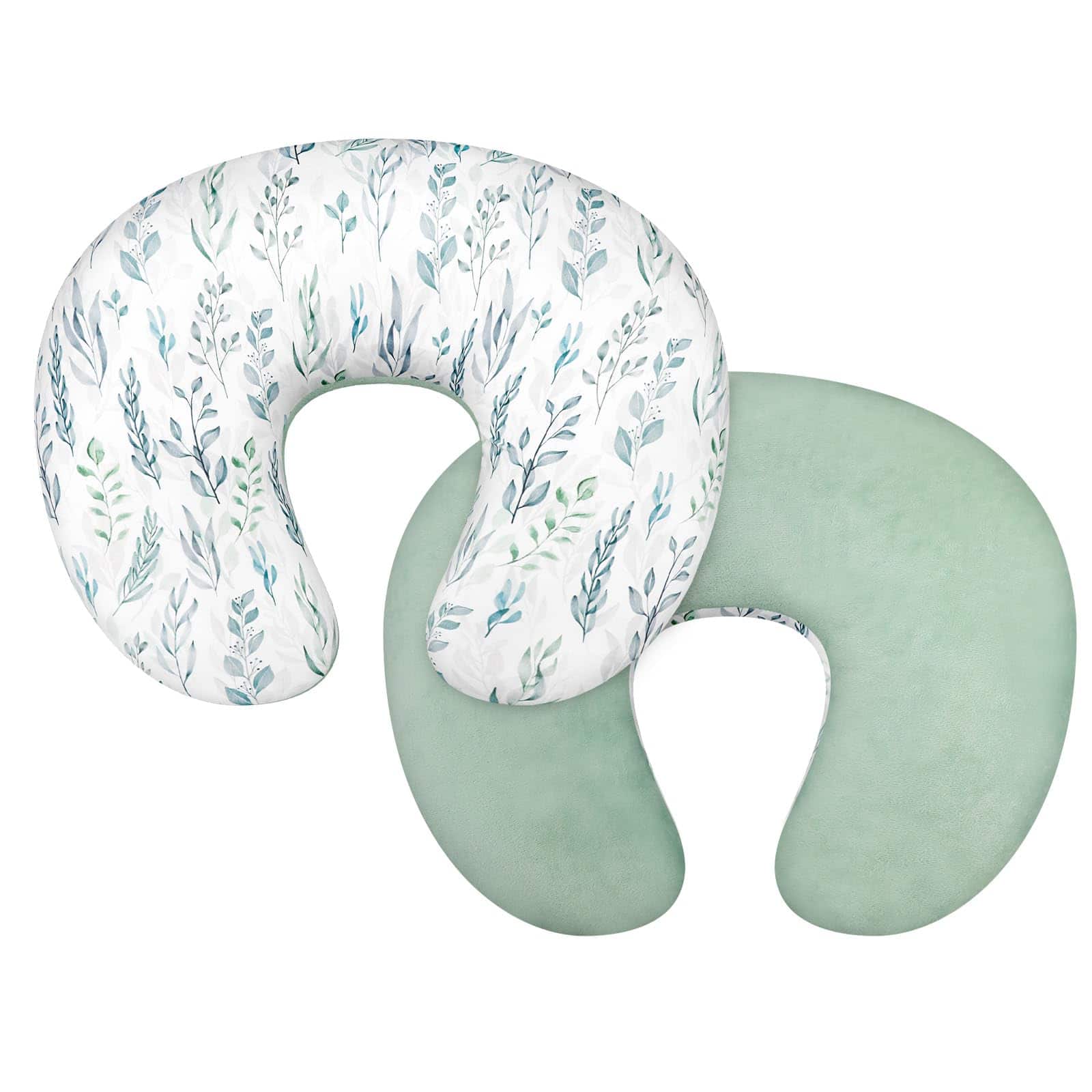 Fabibe - Pillow Cover Soft Stretchy For 1 Pack Reversible Removable Slipcover Boy And featuring zipper closure - Green Leaf