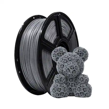 Front. Flashforge - Flashforge PLA Filament 1.75mm, 3D Printer Filament 1kg (2.2lbs) Spool, Dimensional Accuracy +/- 0.02mm (Silver) - Silver.