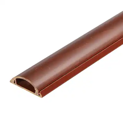 Front. Unique Bargains - Floor/Wall Cable Raceway Cord Cover 39"Lx1.2"Wx0.4"H Cord Hider Channel Self-Adhesive for TV Wire Management - Red Brown.
