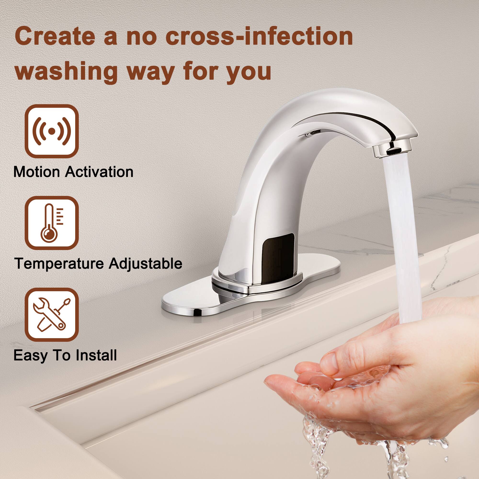 Create a no cross-infection washing way for you

- Motion Activation
- Temperature Adjustable
- Easy To Install