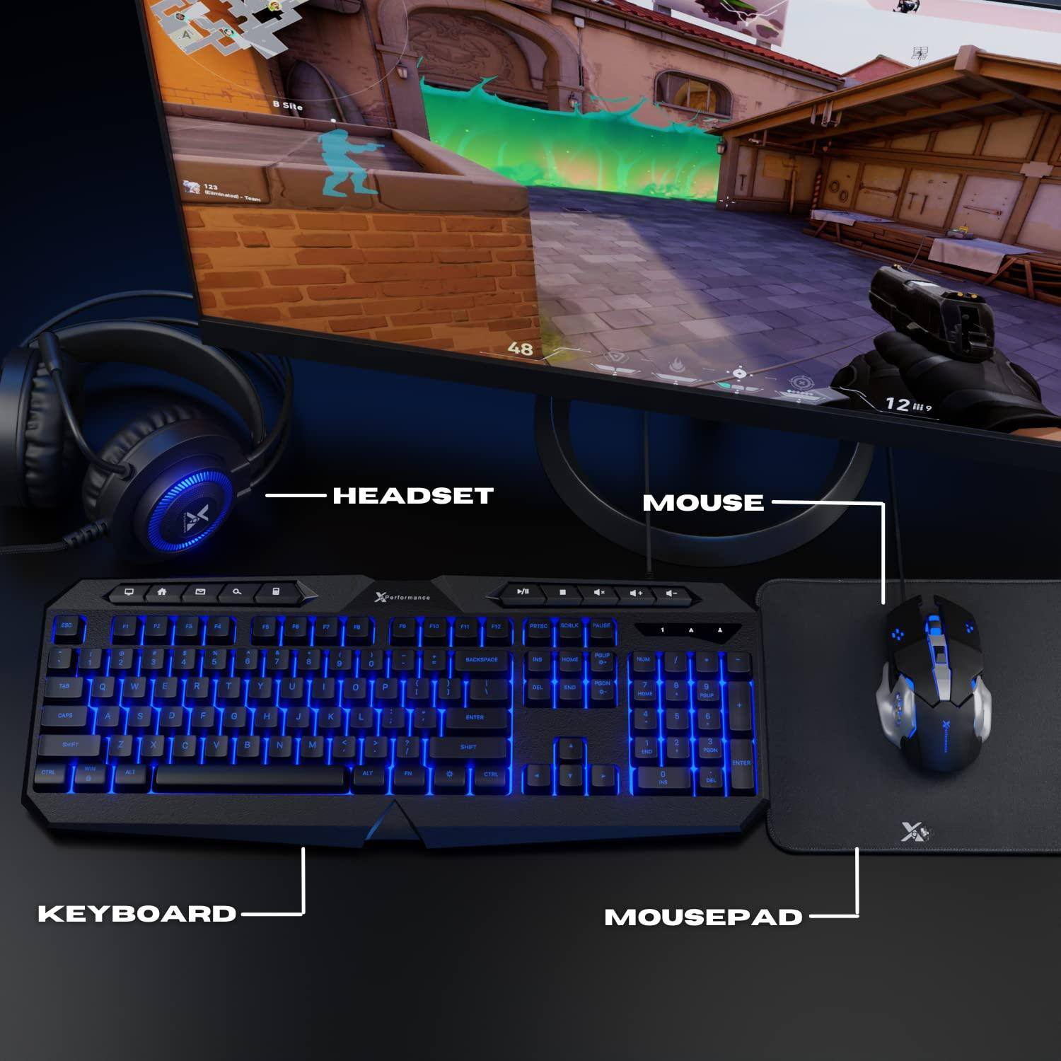 Sure, here is the corrected and grouped text from the image:

- HEADSET
- MOUSE
- KEYBOARD
- MOUSEPAD
