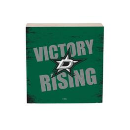 Evergreen Enterprises - Dallas Stars 6" Square Fan Chant Wood Block Shelf Sign - Multicolor