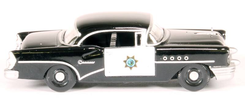Angle. Oxford Diecast - 1955 Buick Century "California Highway Patrol" (CHP) Black 1/87 (HO) Scale Diecast Model Car by Oxford Diecast - Black.
