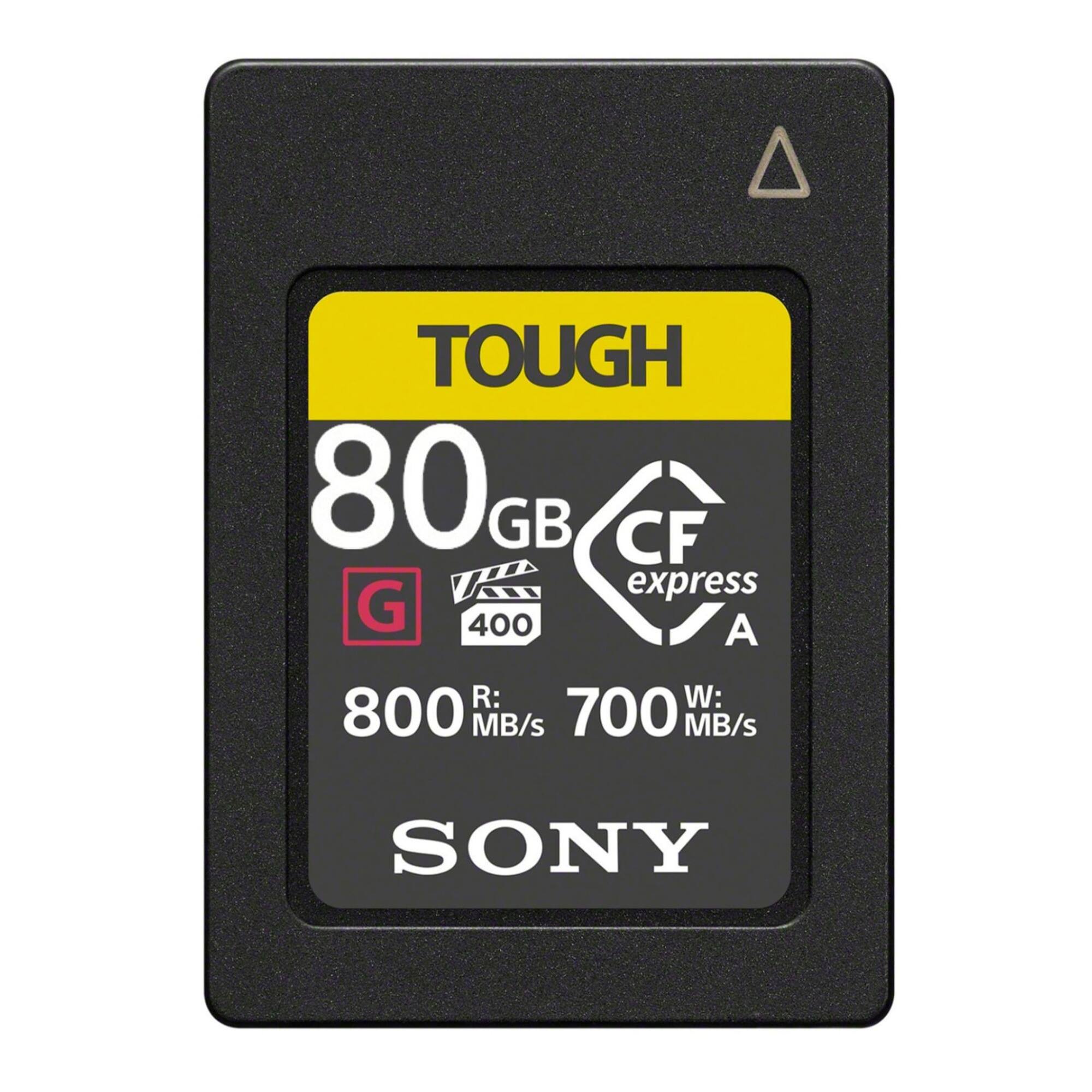 TOUGH  
80 GB  
CF express A  
G 400  
800 MB/s R:  
700 MB/s W:  
SONY