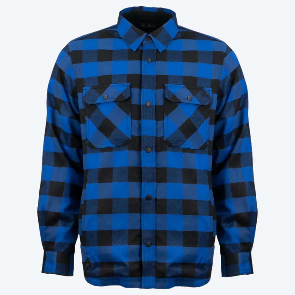 Alt View 5. Mobile Warming - Men's Flannel Heated Jacket - Black/Blue.