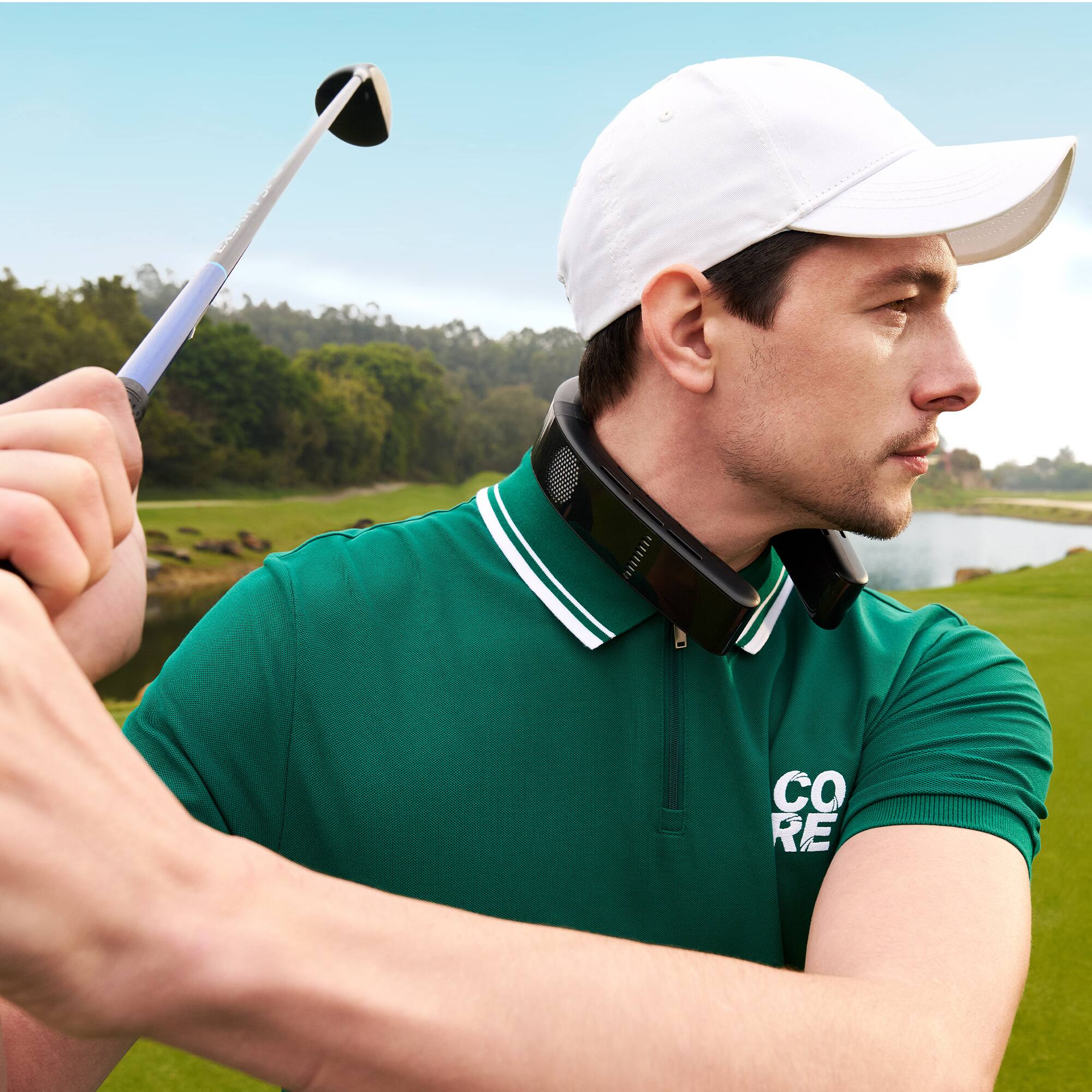 Alt View 18. TORRAS - COOLiFY Cyber Neck Air Conditioner, Cooling, Heating, and Fan Rechargeable with 6000mAh - Cascade Black.