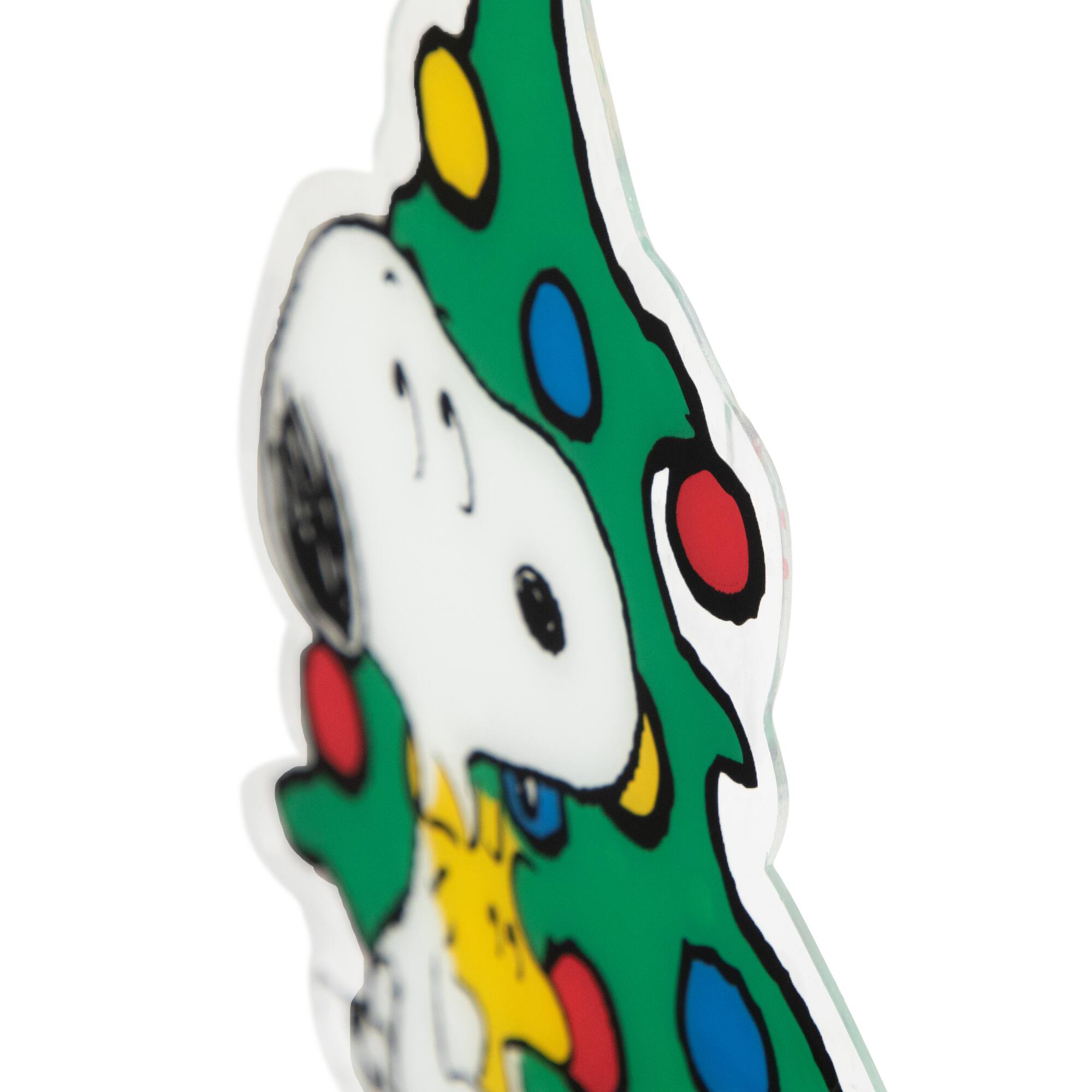 Alt View 4. Northlight - Peanuts Woodstock and Snoopy with Christmas Tree Window Cling Decoration - Green.