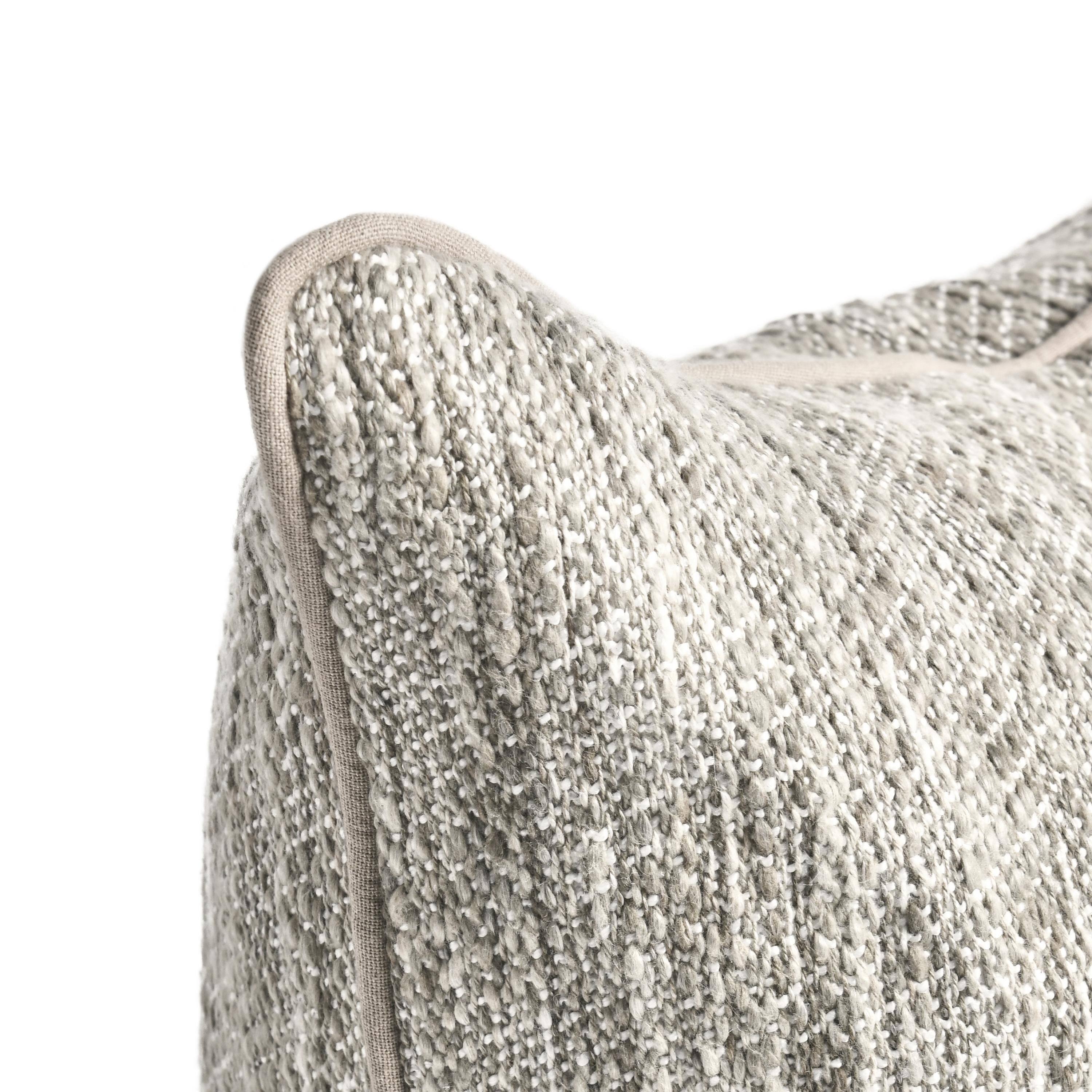 Back. Manhattan Lane - Sam Square Accent Throw Pillow, 22 Inch, Cotton Blend Textu - Beige.