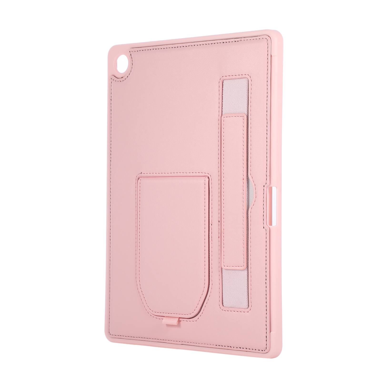 Alt View 2. Dteck - Shockproof Case for Samsung Galaxy Tab A11+ with Hand Strap and Foldable Kickstand, PU Leather TPU Protective Cover - Pink.