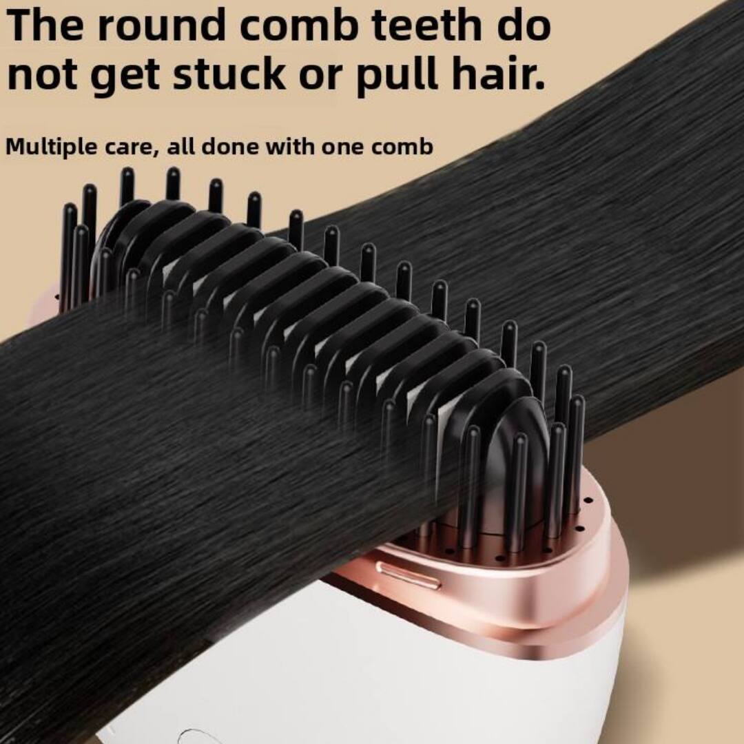 The round comb teeth do not get stuck or pull hair.

Multiple care, all done with one comb