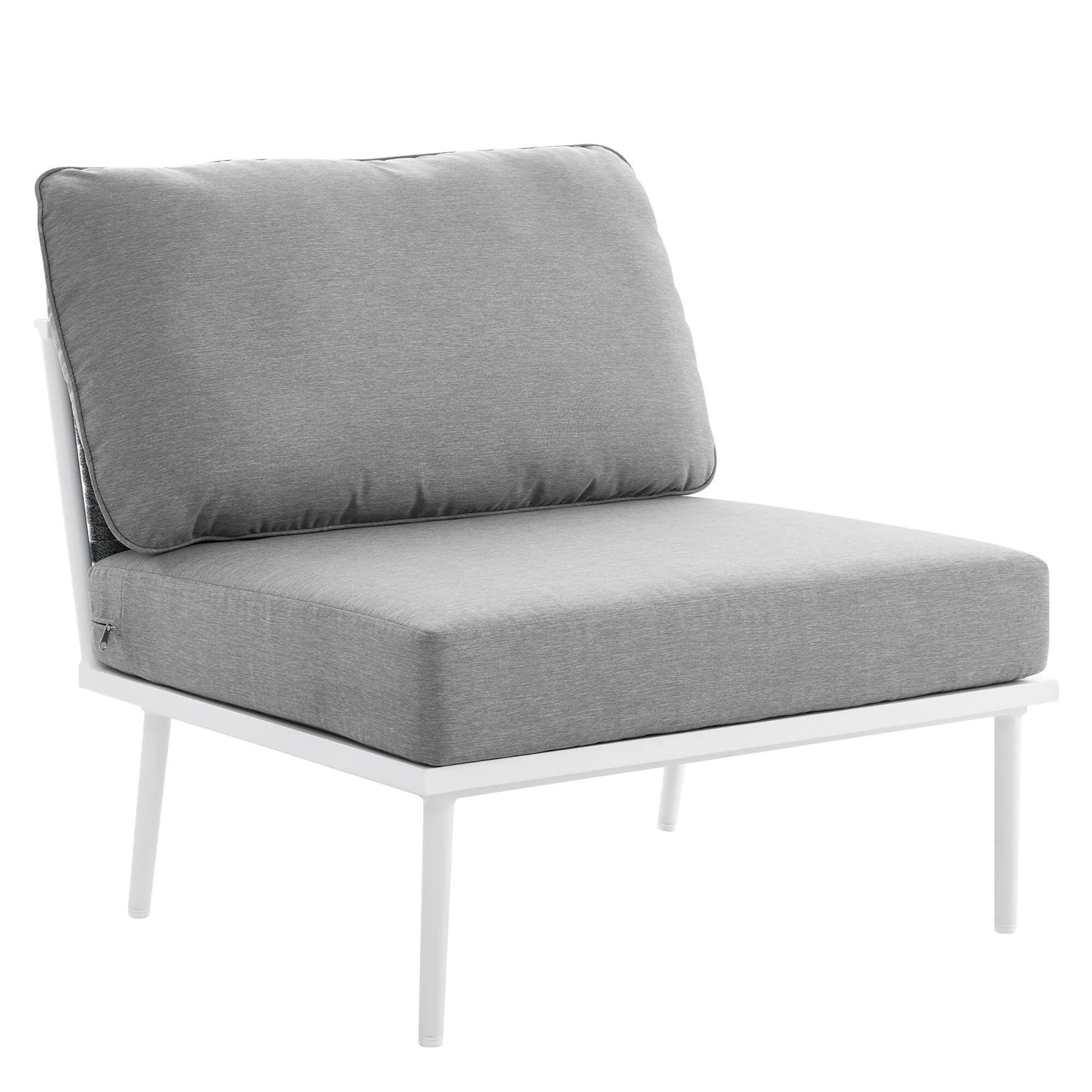Angle. Modway - Stance Outdoor Patio Aluminum Armless Chair by Modway - White Gray.