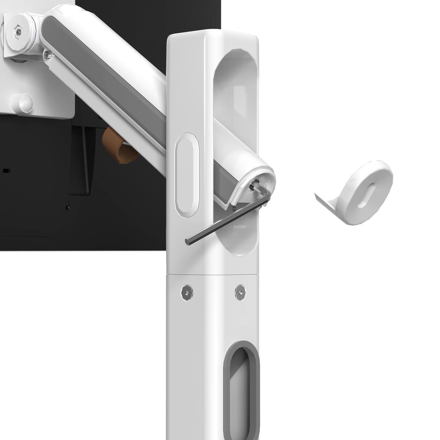 Alt View 7. CTA Digital - Mobile Adjustable Floor Stand for Displays up to 22 Lbs - White.