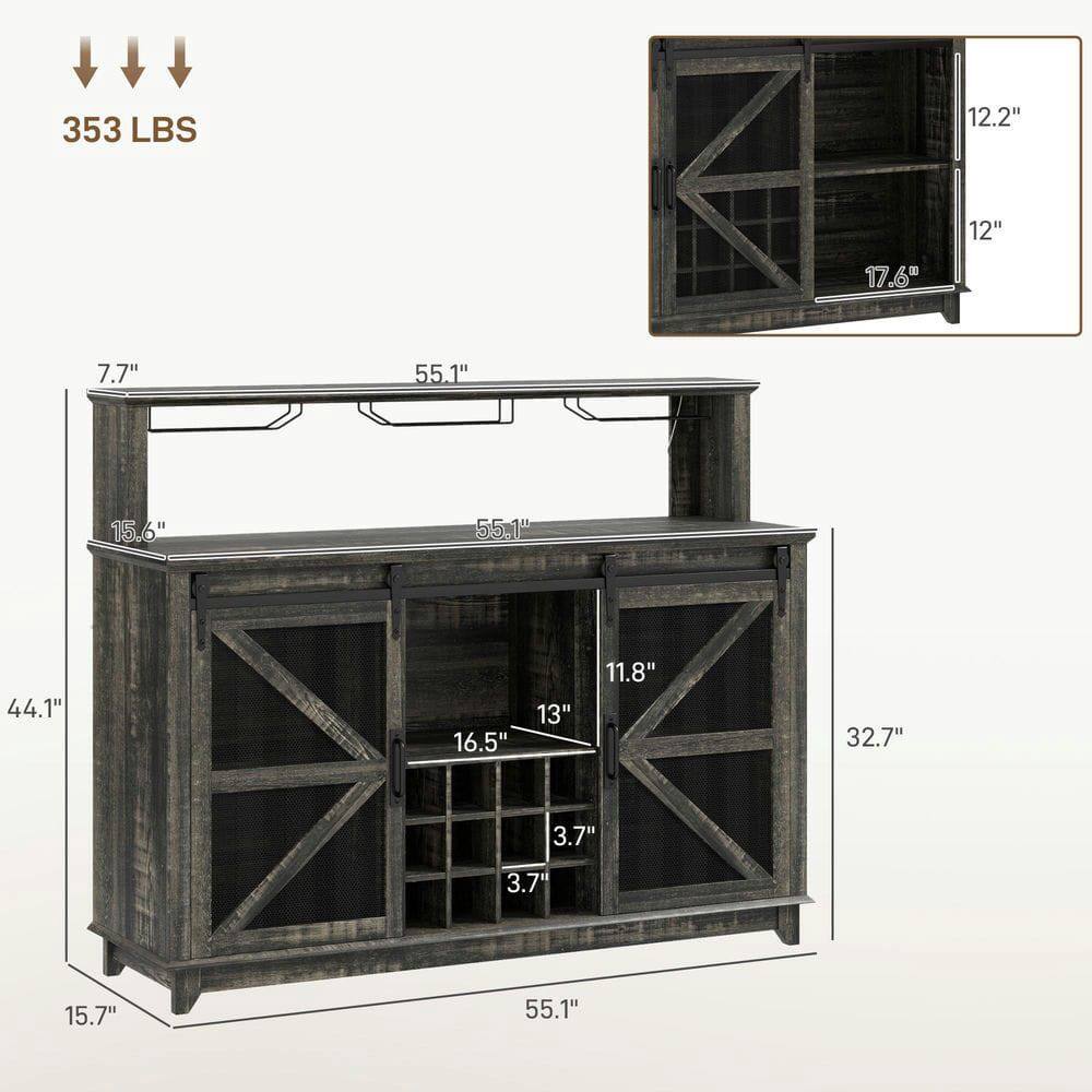 353 LBS

- 55.1" (Width)
- 32.7" (Height)
- 15.7" (Depth)
- 15.6" (Shelf Depth)
- 44.1" (Height of lower shelf)
- 16.5" (Width of lower shelf)
- 3.7" (Depth of lower shelf)
- 11.8" (Width of upper shelf)
- 3" (Depth of upper shelf)
- 7.7" (Height of upper shelf)
- 12.2" (Width of door)
- 12" (Height of door)
- 17.6" (Height of door frame)