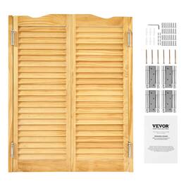 VEVOR - Double Saloon Doors, 36"W x 42" H Arched Top Interior Swinging Cafe Doors, Premium Pine Wood, with Hinges & Hardware Kit - Log Color