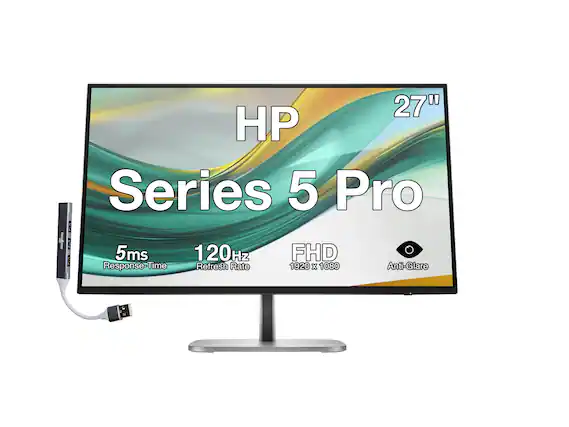 27" HP Series 5 Pro
5ms 120Hz FHD
Response-Time Refresh Rate
1920 x 1080
Anti-Glare