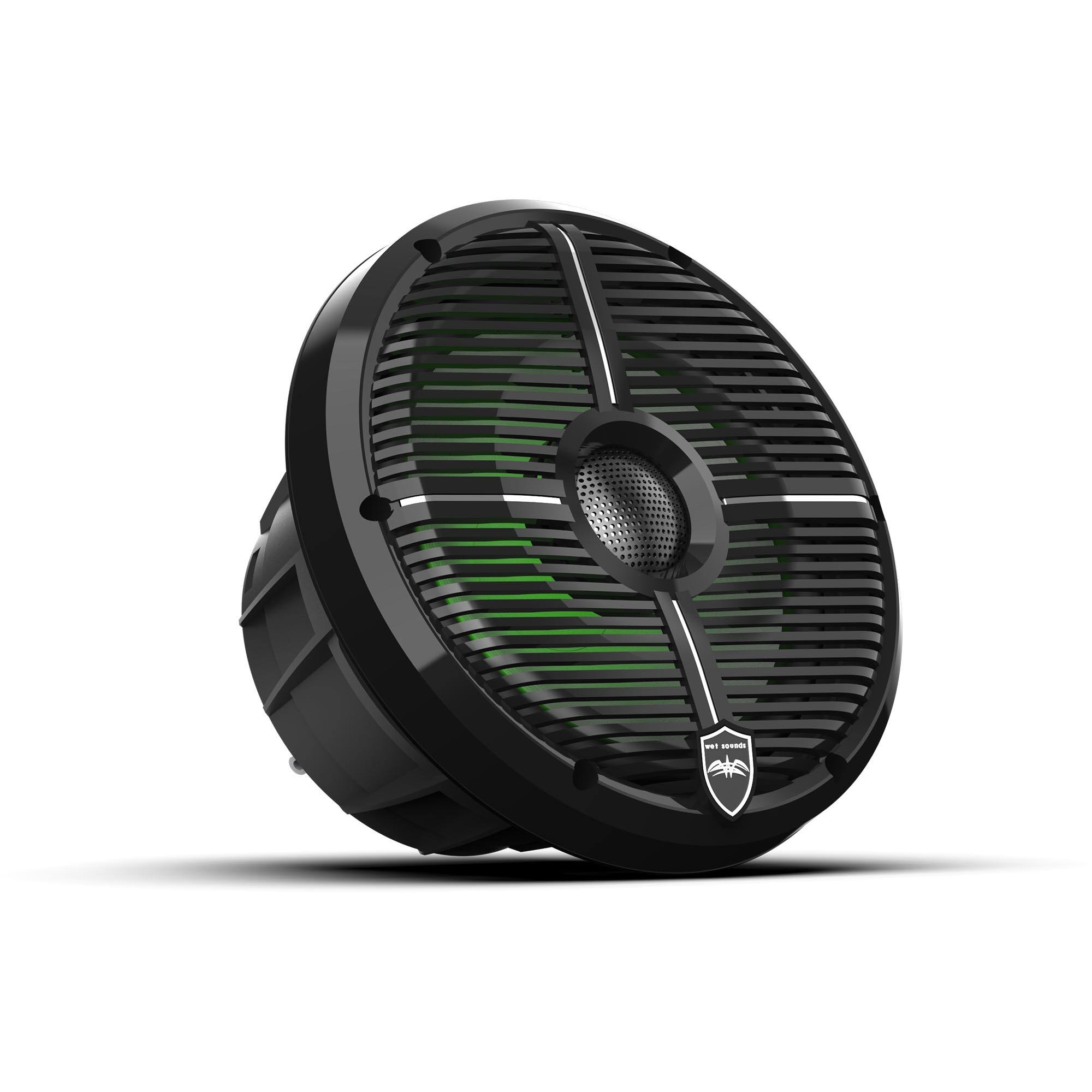 Alt View 2. Wet Sounds - Wet Sounds REVO 8 XW-B V3 - Revolution Series 8" RGB LED Marine Coaxial Speakers with Black XW Grilles, Pair - Black/Gray.