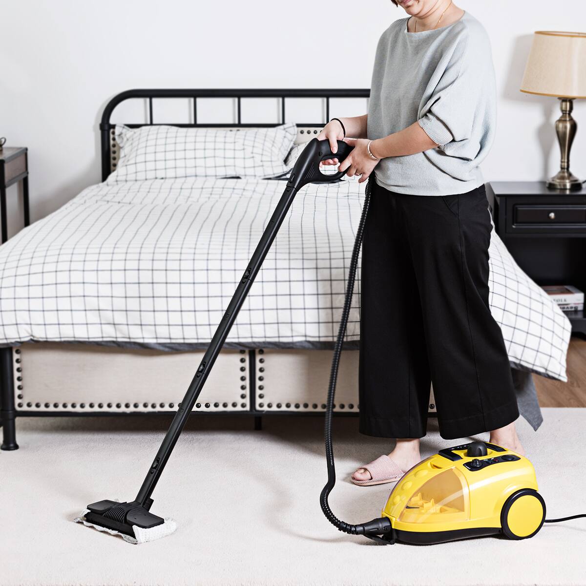 Alt View 3. Costway - Costway Steam Cleaner, Adjustable Heavy Duty Professional Steam Cleaning, All-Natural - Yellow.