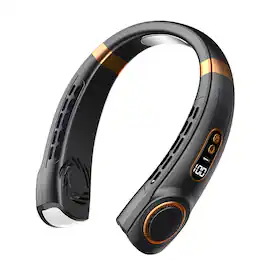 Cluzine - Ice-Cooling Neck Fan, 5 Speeds, LED Display, Colorful Light, Low Noise for Sports & Outdoor