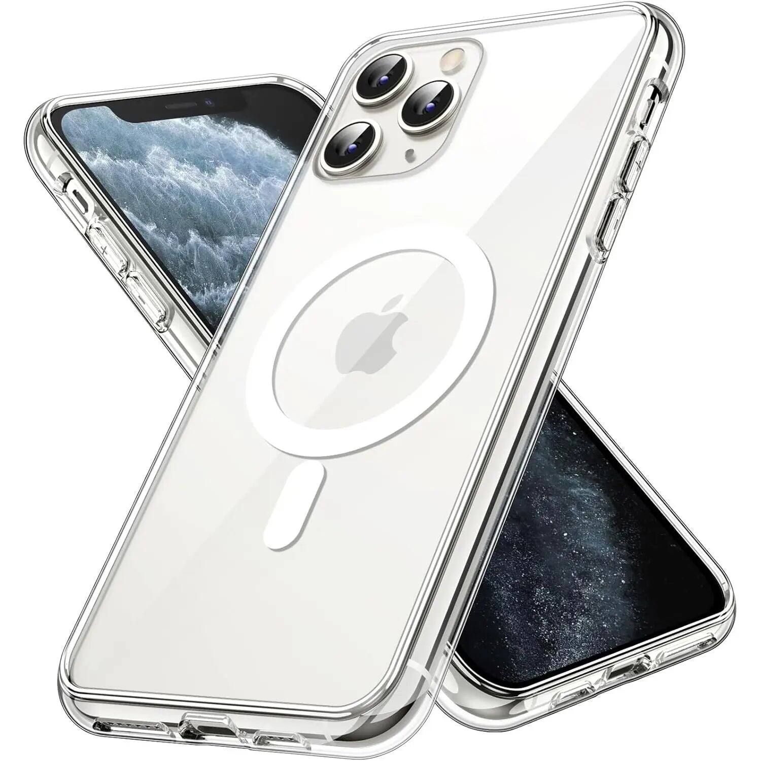 Front. Entronix - Entronix [Magnetic] Case for iPhone 11 Pro - [Hard Back] Clear Cover - Clear.