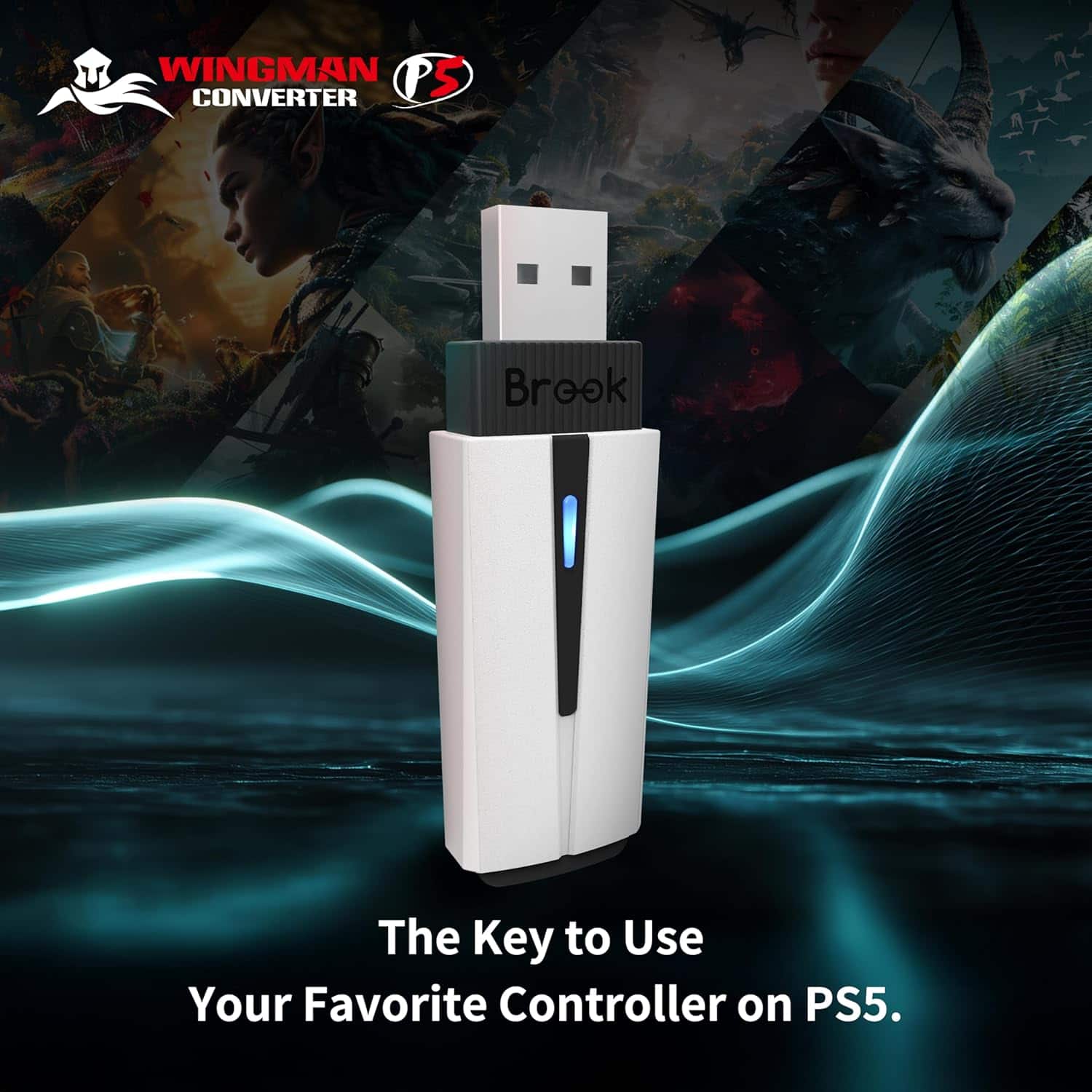 Brook Wingman P5 Wireless Controller Adapter for PlayStation 5 and