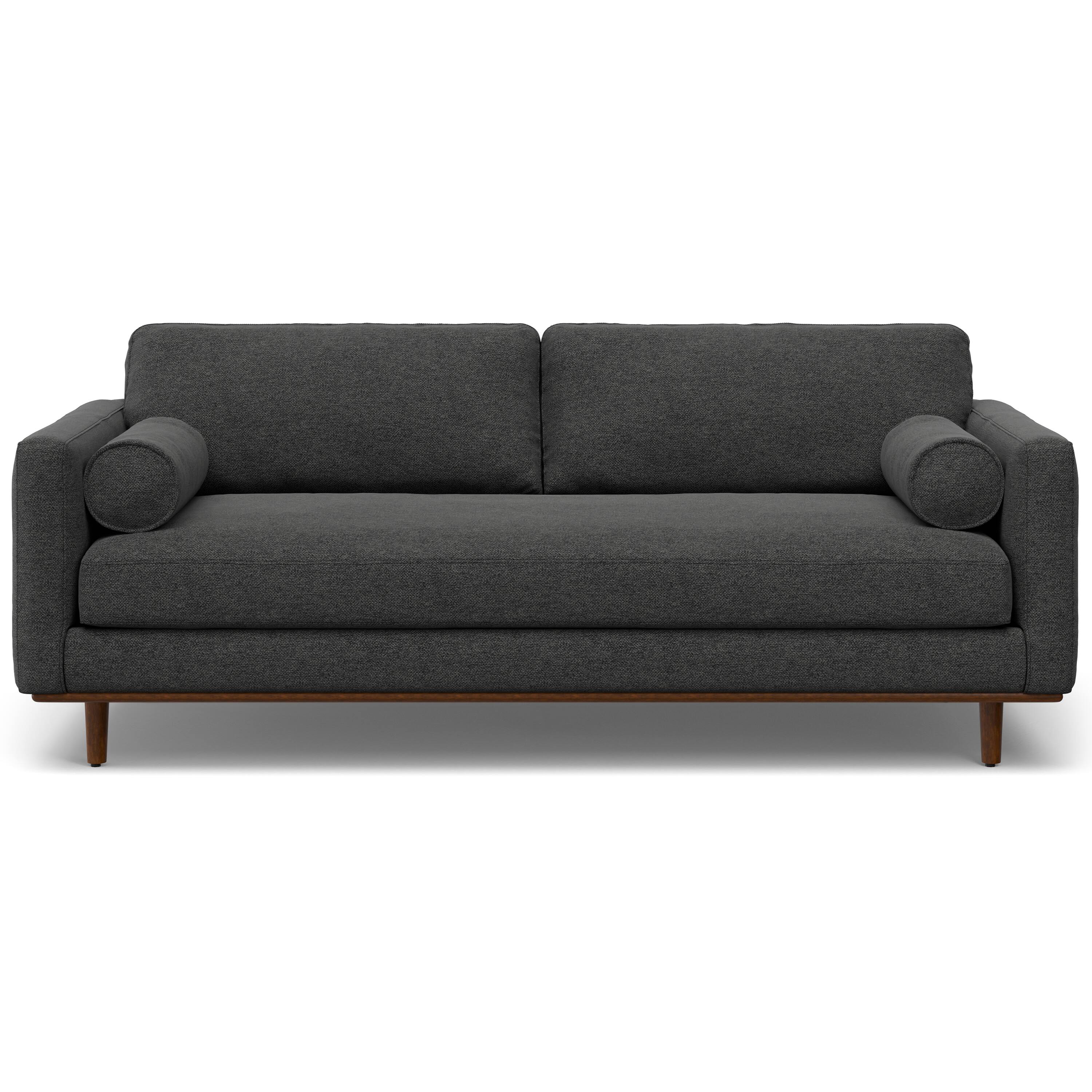 Angle. Simpli Home - Morrison 89 inch Wide Mid-Century Modern Sofa in Charcoal Grey Woven-Blend Fabric - Charcoal Grey.