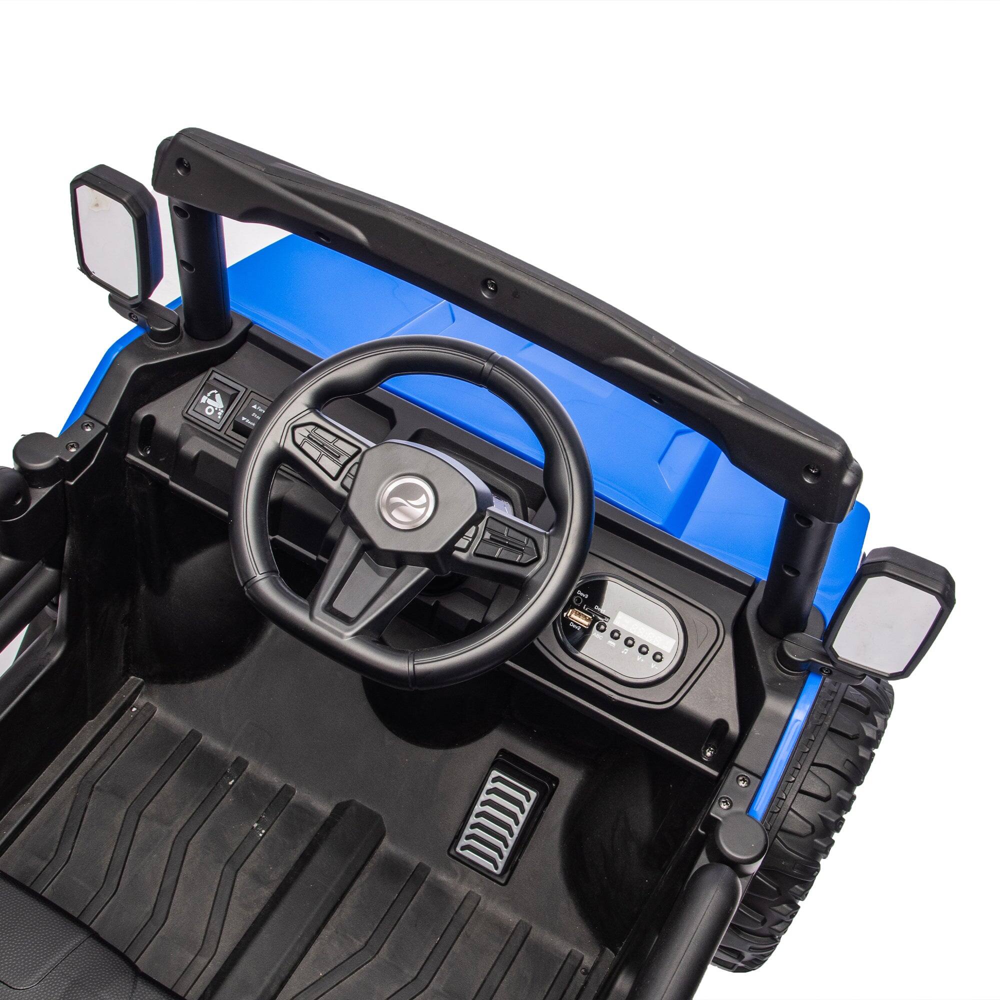 Alt View 3. Boyel Living - 3+ Blue 24V Kids Ride On UTV with Parents Remote Control 100W Motor 4Wheel - blue.