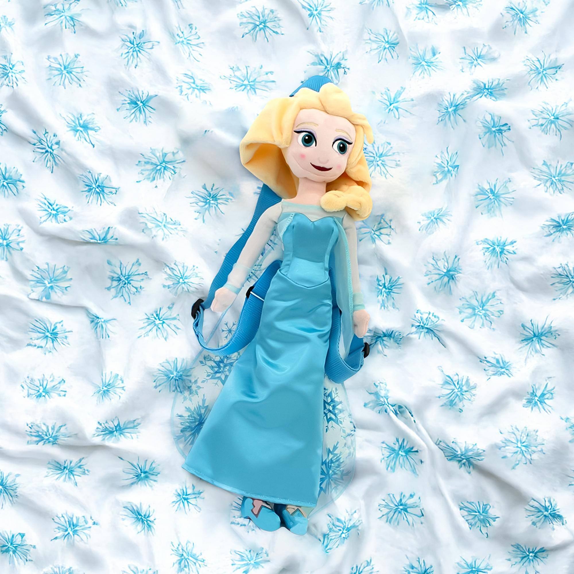 Alt View 2. Fast Forward - Frozen 14" Plush Backpack- Elsa - Blue.