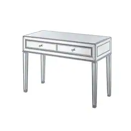 Elegant Decor - Desk 42in. W x 18in. D x 30in. H in paint - Antique Silver