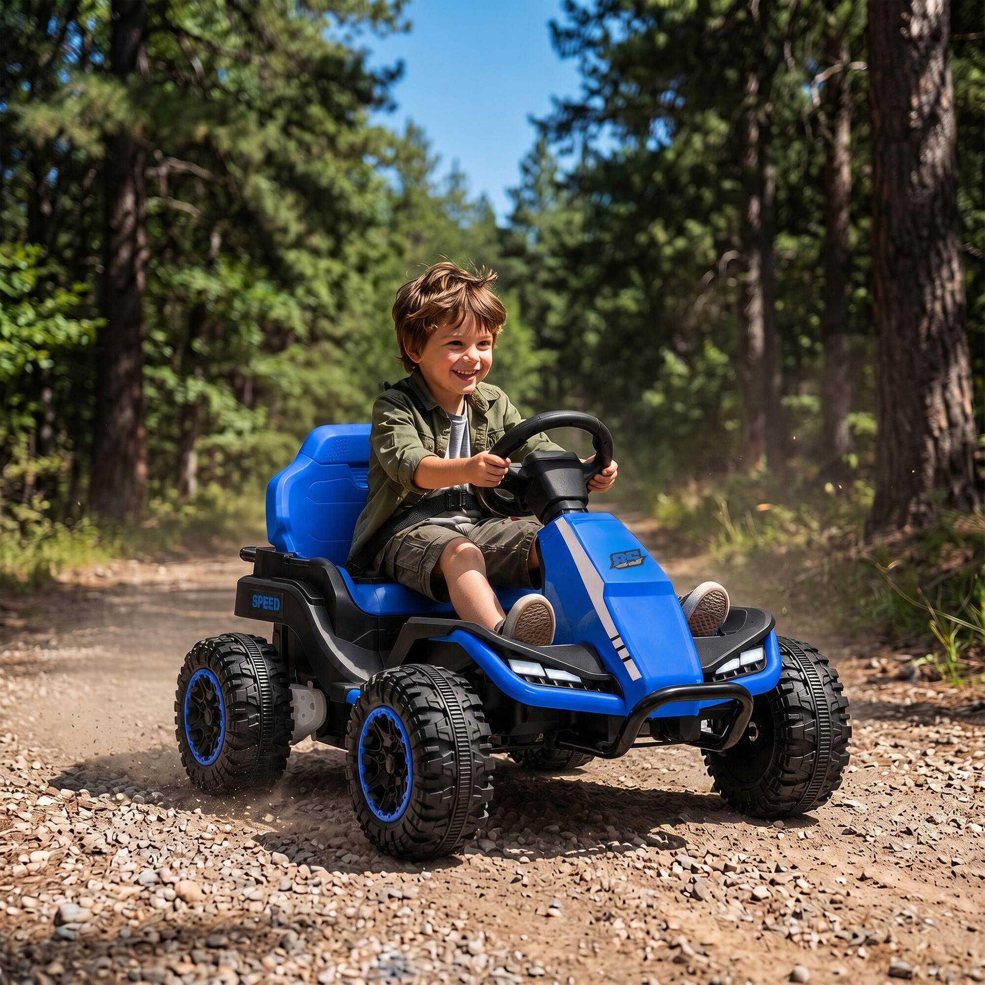 Alt View 1. Qaba - Kids Electric Ride On Car with Dual Motors, Remote Control, 4-Wheel Suspension - Blue.