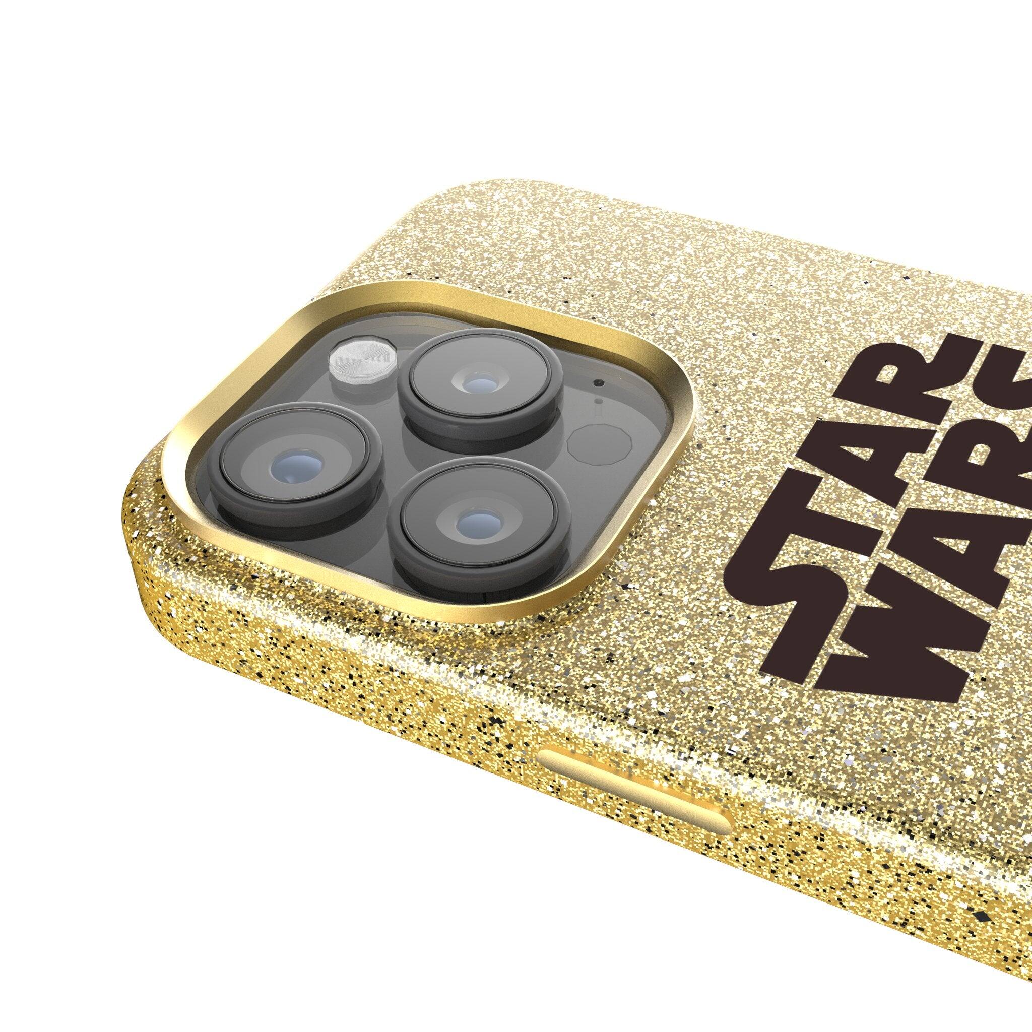 Back. Keyscaper - Star Wars: A New Hope Color Block Gold Bling Phone Case - Apple iPhone 16 Pro Max - Yoda.