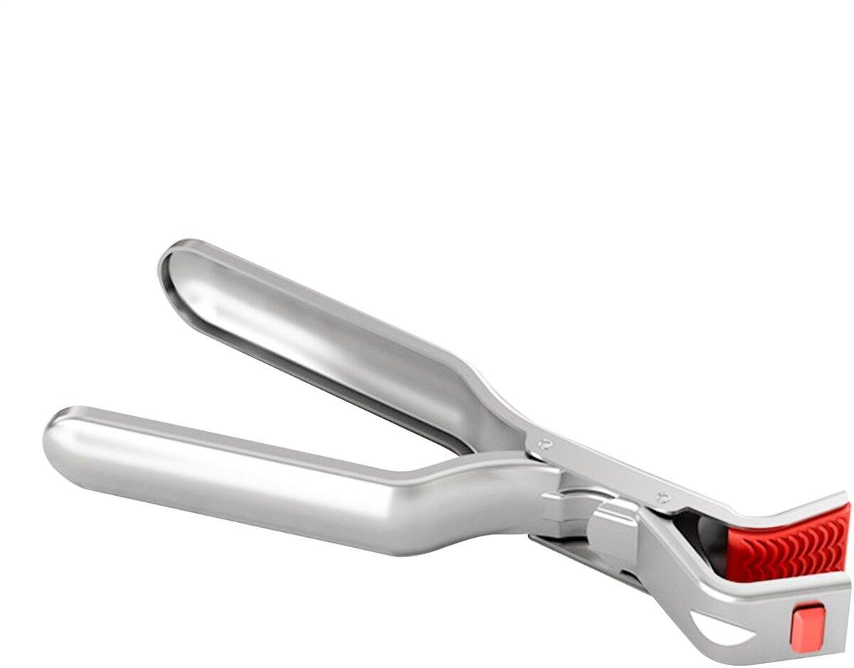 Angle. Auledio - One stainless steel hot plate clip - scald-proof - multi-purpose clip, suitable for oven and tableware - silver.