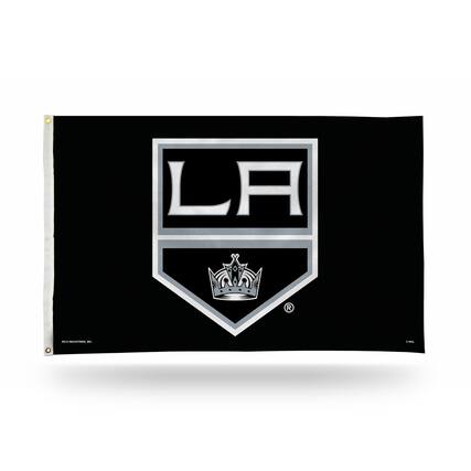 Front. Rico Industries - Los Angeles Hockey Kings Indoor / Outdoor 3x5 Banner Flag - Multi.