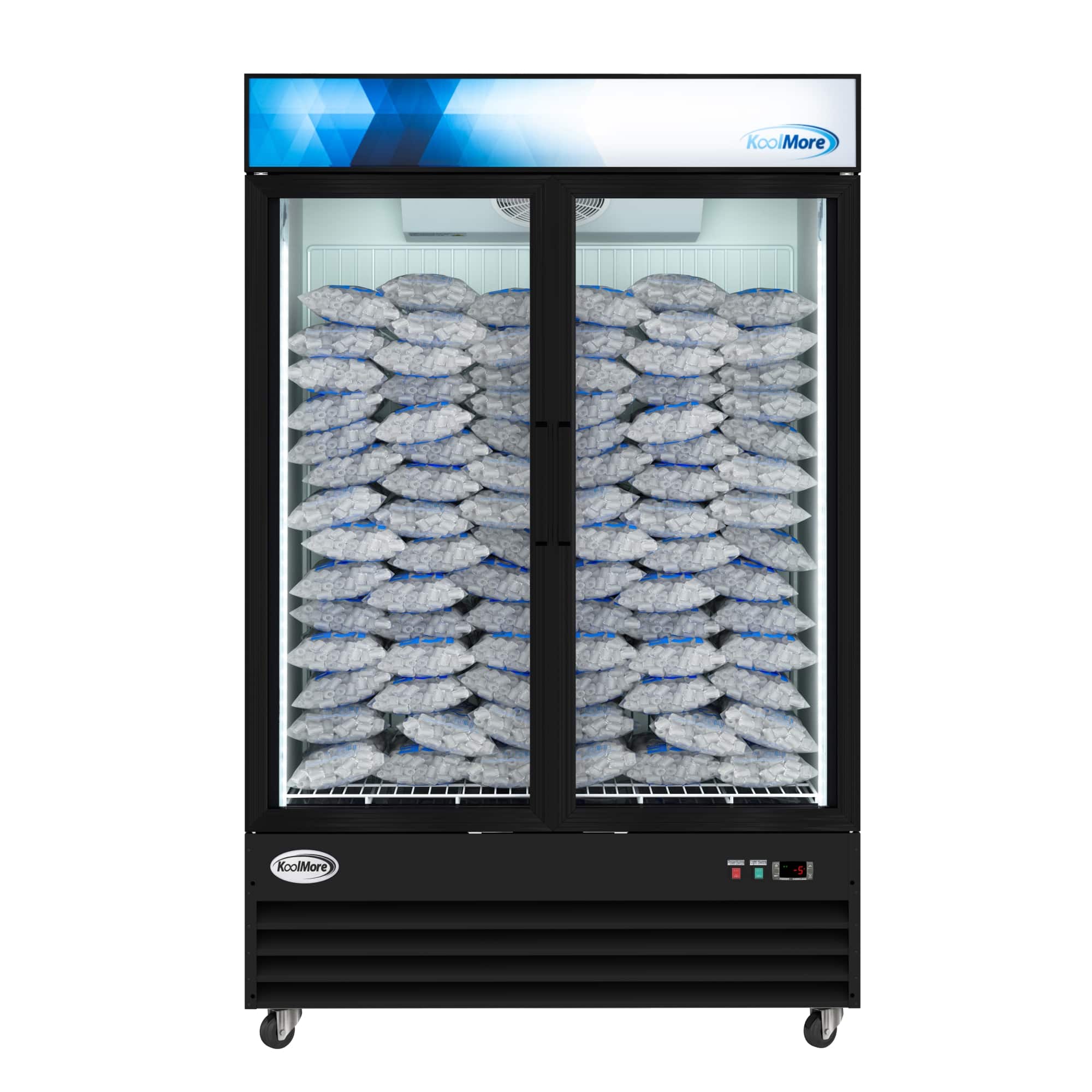 Koolmore - 53 In. Commercial Ice Indoor Glass Door Ice Merchandiser - Black