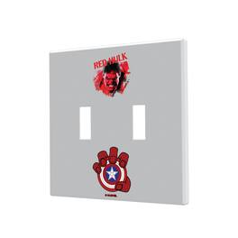 Keyscaper - Marvel Badge Hidden-Screw Light Switch Plate - Double Toggle - Red Hulk
