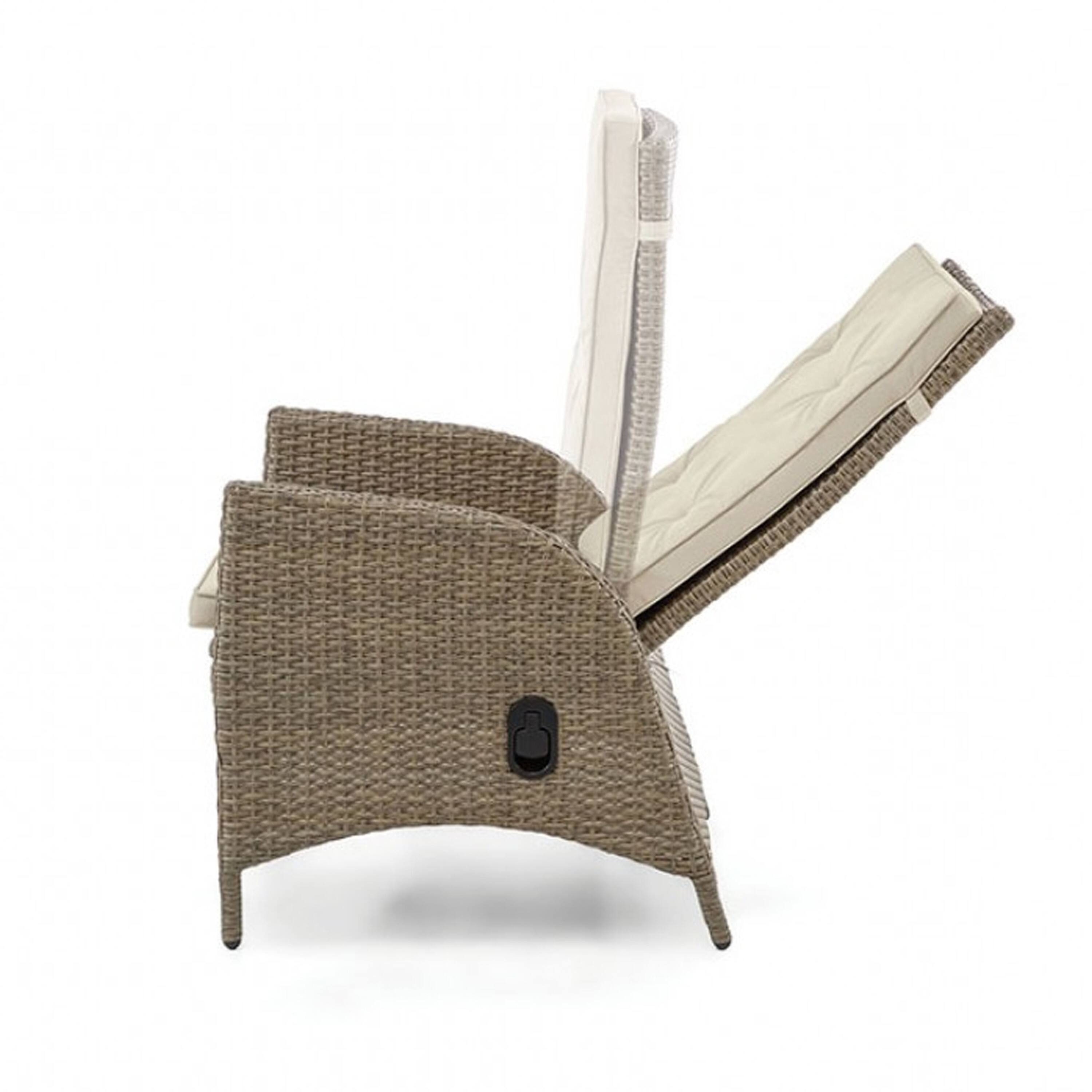 Alt View 5. Manhattan Lane - Ankia 25 Inch Outdoor Manual Reclining Chair, Set of 2 - Beige, Brown.