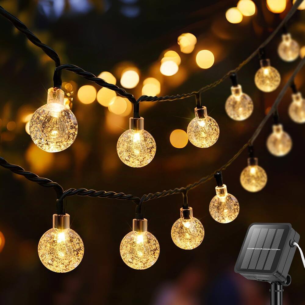 Front. RTMB - Solar-Powered Outdoor String Lights with 8 Lighting Modes, 20-foot (30-LED - Warm White  20 Feet.